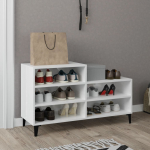 Jalatsikapp, k&otilde;rgl&auml;ikega valge, 102x36x60 cm, tehispuit