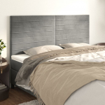 Voodipeatsid 4 tk, helehall, 100x5x78/88 cm, samet