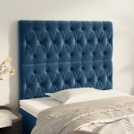 Voodipeatsid 2 tk, tumesinine, 90x7x78/88 cm, samet