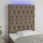 LED-voodipeats, pruunikashall, 80x7x118/128 cm, kangas