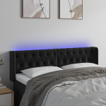 LED-voodipeats, must, 163x16x78/88 cm, samet