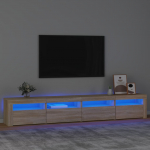 Telerialus LED-tuledega, sonoma tamm, 240x35x40 cm