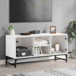 Klaasustega telerikapp, valge, 102 x 37 x 50 cm