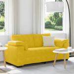 Kahekohaline diivan, kollane, 180 x 77 x 82 cm, samet