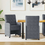 Ratastega S&ouml;&ouml;gi-toolid 2 tk Tumehall 58 x 67 x 97 cm Samet