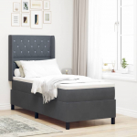 Kontinentaalvoodi madratsiga peaga tumehall 80 x 200 cm samet