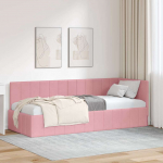 Nurga voodiraam peatsiga Roosa 80 cm x 200 cm Samet