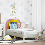 Kuni 3-aastase Voodiraam koos peatoega cream 70 x 140 cm Samet