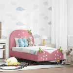 Kuni 3-aastase Voodiraam koos peatoega Roosa 70 x 140 cm Samet