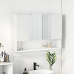 Peeglikapp seinale kinnitatav valge 80 x 17 x 55 cm tehispuit