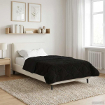 Talve tek Must 155 x 200 cm Mikrokiud ja Teddy villa