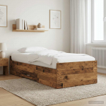 Voodiraam ladustamisega Vana puit 80 x 200 cm Tehispuit