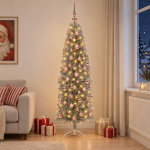 Kitsas kunstkuusk koos j&otilde;ulukuulidega 180 cm 300 LED-i