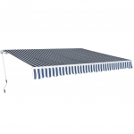 Kokkupandav varikatus, k&auml;sitsi kasutatav, 400 cm sinine/valge