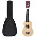 Sopran ukulele komplekt kotiga lastele naturaalne 21"