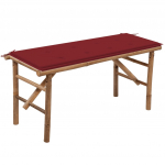 Kokkupandav aiapink padjaga, 118 cm, bambus