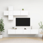 7-osaline telerikappide komplekt, valge, puitlaastplaat