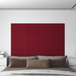 Seinapaneelid 12 tk, punane, 60 x 30 cm, samet, 2,16 m&sup2;