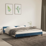 Voodiraam ilma madratsita tumesinine 160x200 cm samet