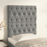 Voodipeatsid 2 tk, helehall, 80x7x78/88 cm, samet