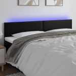 LED-voodipeats, must, 160x5x78/88 cm, kunstnahk