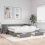Diivanvoodi v&auml;ljat&otilde;mmatava osaga, tumehall, 100x200 cm, kangas