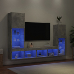 4-osaline telerikappide komplekt LED-tuledega, betoonhall