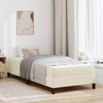 Voodiraam madratsiga cream 100 x 200 cm kangas