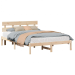 Voodiraam peatsiga Pruun 150 x 200 cm M&auml;nnipuit