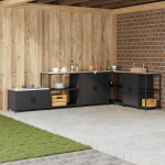 K&ouml;&ouml;gi riiulite komplekt must 60 x 50 x 92 cm teras
