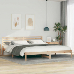 Voodiraam peatsiga Pruun 200 x 220 cm Tahke m&auml;nd