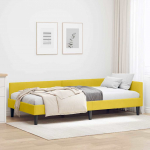 Nurga voodiraam peatsiga Kollane 80 cm x 200 cm Samet