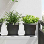 &Uuml;mmargune lillepott 6 tk must &oslash; 26 x 21.5 cm plastmass