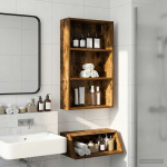 Vannitoa seinakapp riiuliga Suitsetatud Tamm 40 x 14 x 70 cm