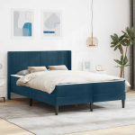 Voodiraam madratsiga Sinine 120 x 200 cm Samet