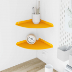 Ujuv riiul riiuliga 2 pcs Kollane sinep 24 x 24 x 2 cm