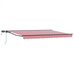 Manuaalne varikatus LED-idega 4,5 &times; 3,5 m Pol&uuml;ester PU-kattega