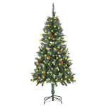Valgustusega kunstkuusk m&auml;nnik&auml;bidega, 150 cm