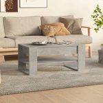 Diivanilaud, betoonhall, 102x55x45cm, tehispuit