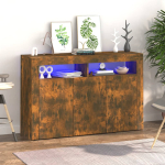 Puhvetkapp LED-tuledega, suitsutatud tamm, 115,5 x 30 x 75 cm