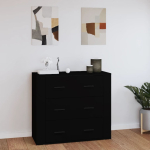 Puhvetkapp, must, 80 x 33 x 70 cm, tehispuit