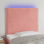 LED-voodipeats, roosa, 80x5x118/128 cm, samet