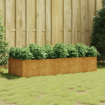 Taimekast, 200 x 80 x 40 cm, corten-teras