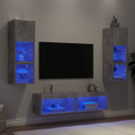 6-osaline telerikappide komplekt LED-tuledega, betoonhall
