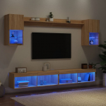 6-osaline telerikappide komplekt LED-tuledega, sonoma tamm