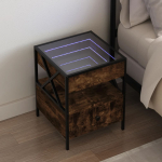&Ouml;&ouml;kapp LED-tuledega, suitsutatud tamm, 40 x 40 x 51 cm