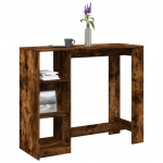 Baarilaud riiuliga, suitsutatud tamm, 124x46x103,5 cm tehispuit