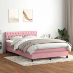 Box Vedruvoodi madratsiga Roosa 140x220 cm samet