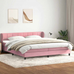 Box Vedruvoodi madratsitega Roosa 180x210 cm samet