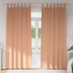 Kardinad r&otilde;ngastega 2 tk helepruun 260 x 140 cm pol&uuml;ester